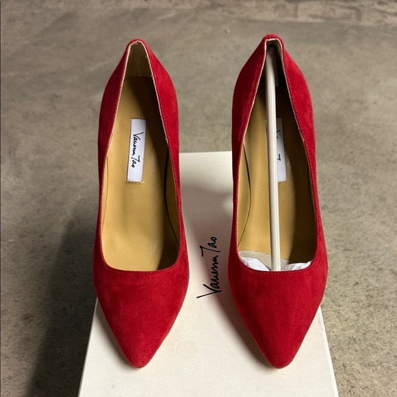 Anthropologie Shoes - Brand new Anthropologie - Vanessa Tao - Red Suede Women's Heels